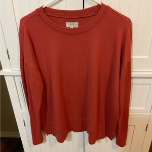 Boho Fall Clean Girl Lucky Brand Burnt Orange Knit Sweater